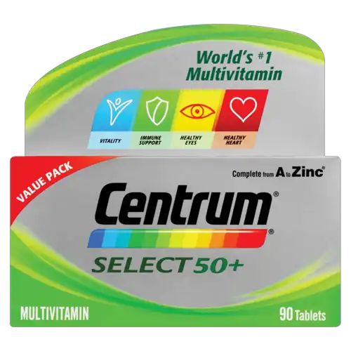 Front of Centrum Select 50+ Multivitamin, 90 Tablets pack