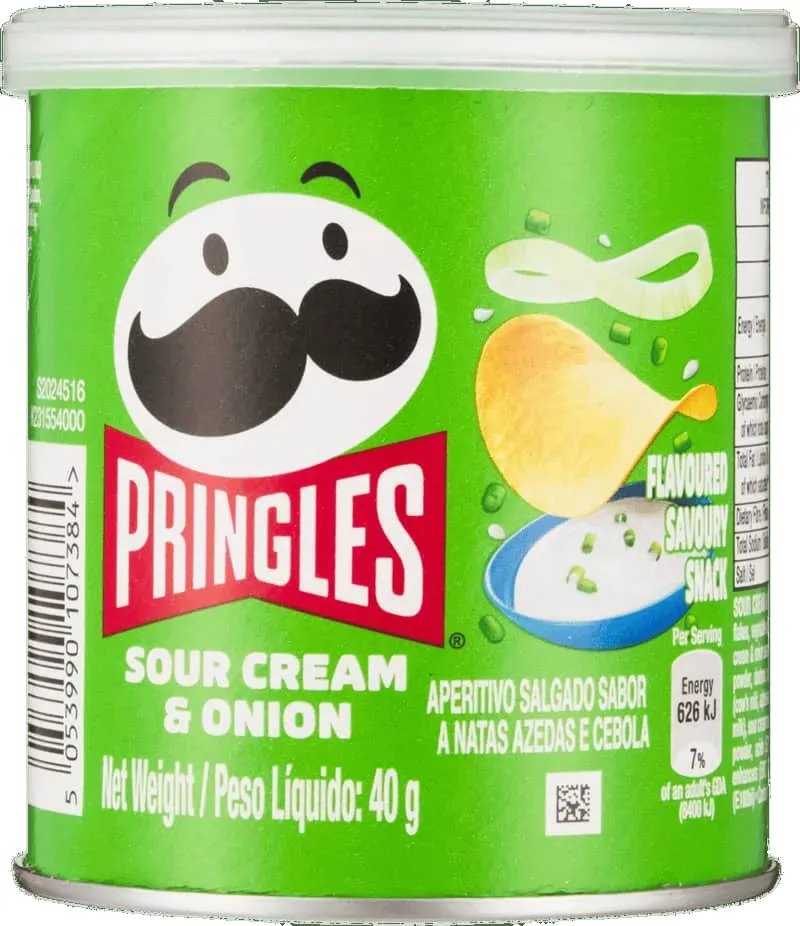Pringles Sour Cream & Onion Flavoured Savoury Snack 40g