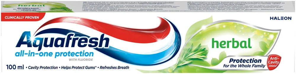 Aquafresh All-in-One Protection Herbal Fluoride Toothpaste 100ml