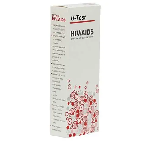 Front of U-Test HIV/AIDS Single Test Kit box