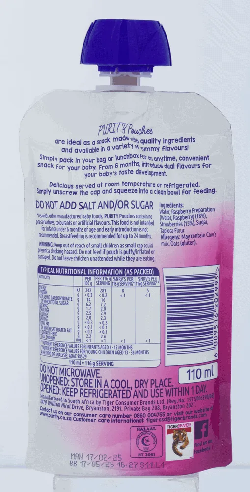 Purity From 6 Months Mixed Berries Fruit 110ml