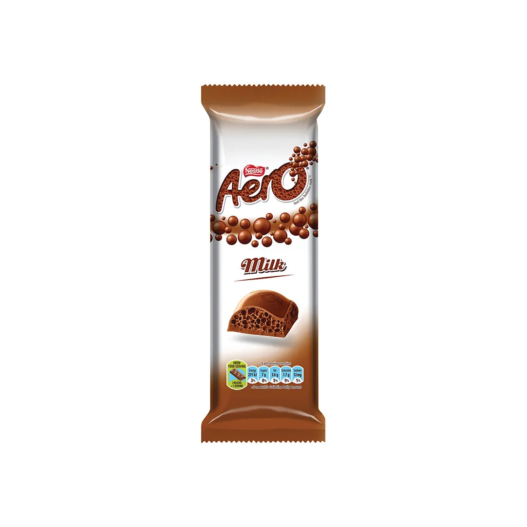 Front of Nestlé Aero Milk Chocolate, 85g