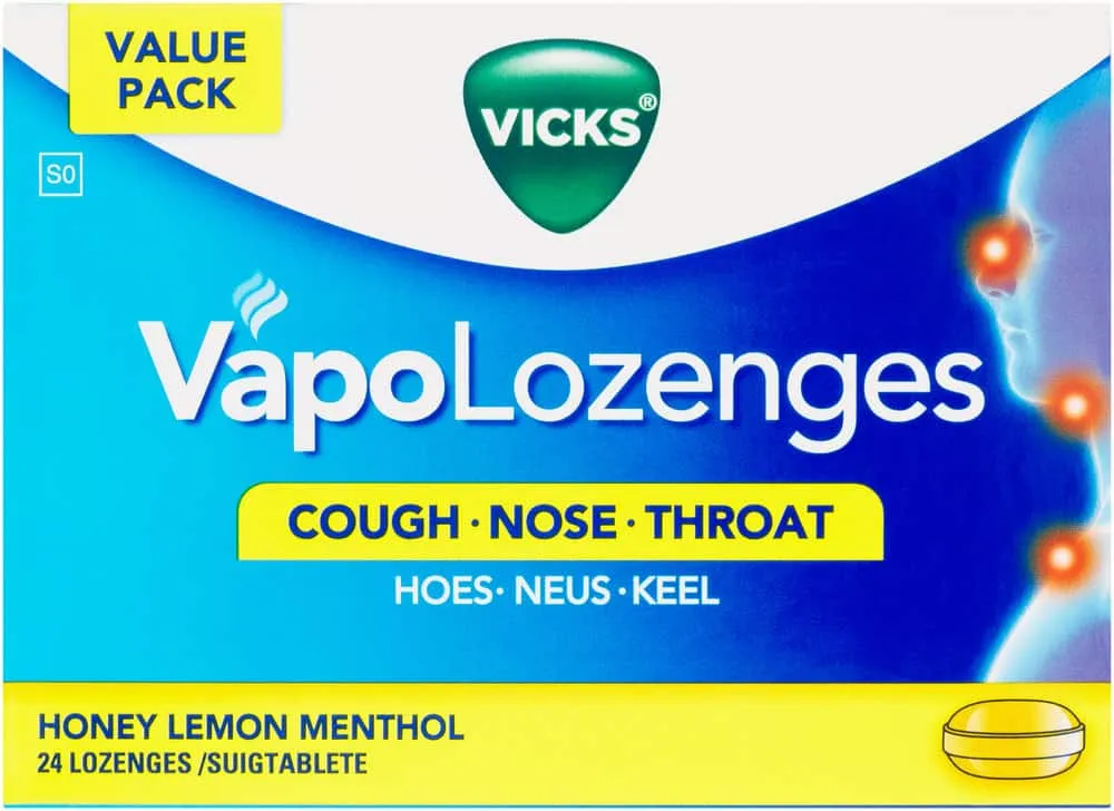 Vicks VapoLozenges Honey Lemon Menthol Lozenges 24pk