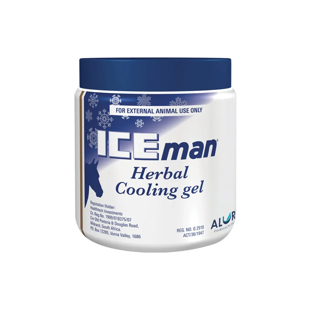 Front of Iceman Herbal Cooling Gel 500 g tub