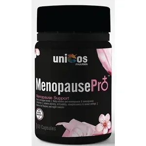 Front of Unicos Pharma Menopause Pro Capsules 60 capsule bottle