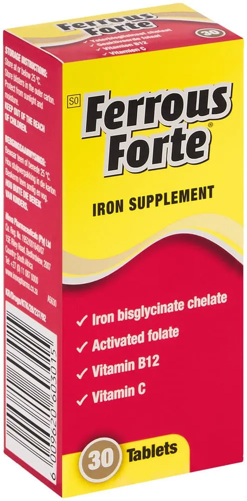 Ferrous Forte Iron Supplement Tablets 30pk