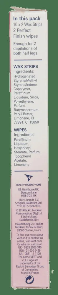 Veet Normal Skin Wax Strips with Easy-Gel 20pk