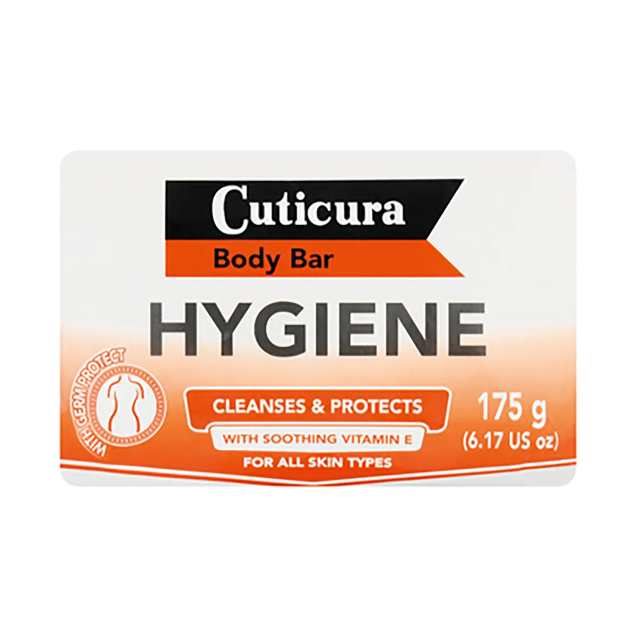 Front of Cuticura Body Bar Hygiene Soap 175g pack