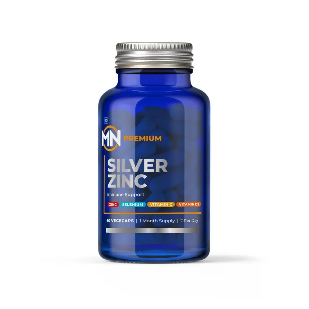 Front of MN Premium Silver Zinc Vegecaps 60 bottle