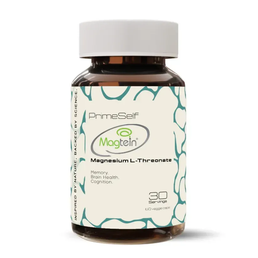 Front of PrimeSelf Magnesium L-Threonate 60 capsules bottle