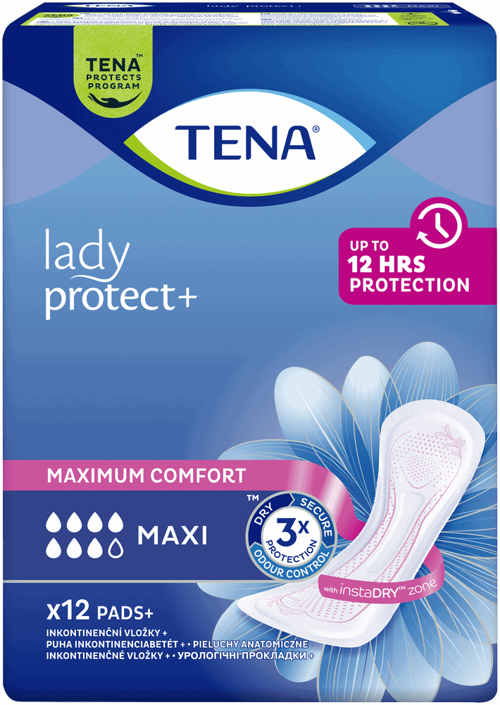 TENA Lady Maxi Protect+ Incontinence Pads 12pk