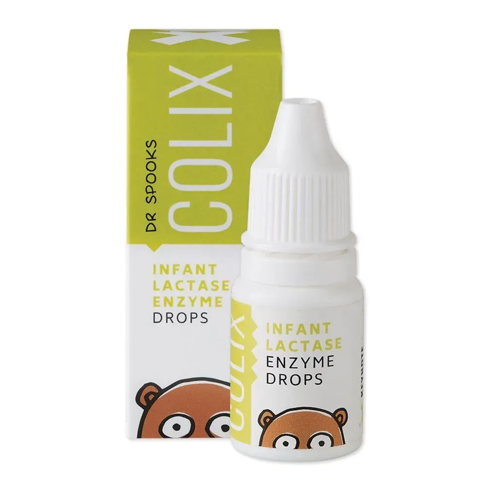 Front of Colix Infant Lactase Enzyme Drops 5 ml box and bottle