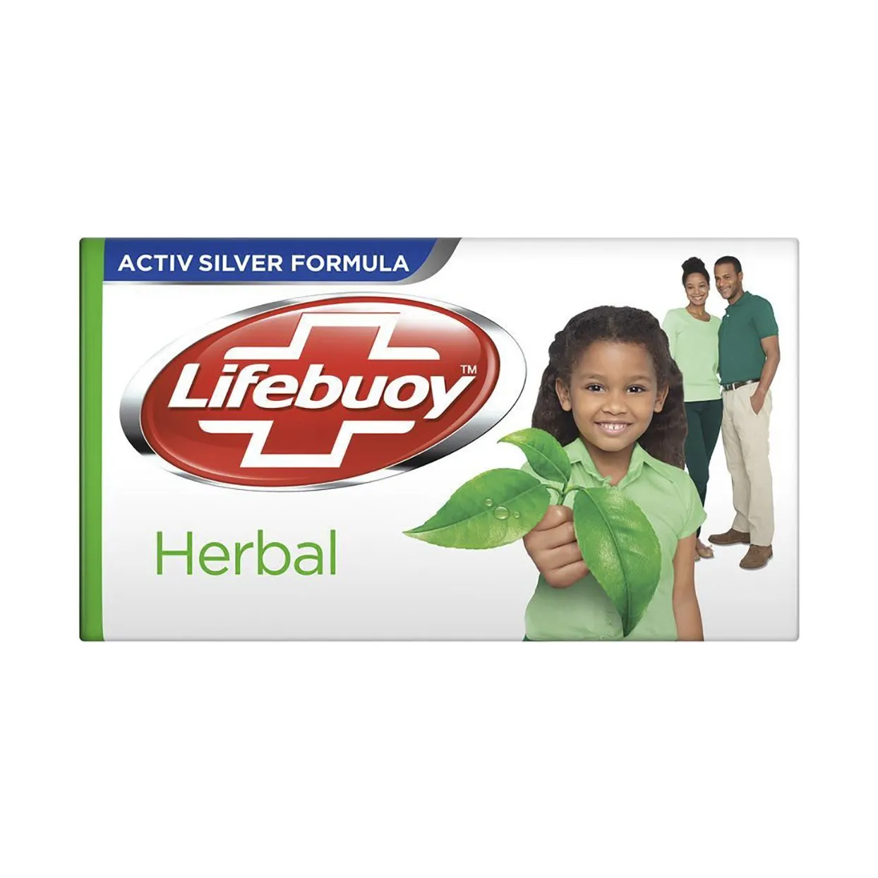Front of Lifebuoy Herbal Soap Bar pack, Activ Silver Formula
