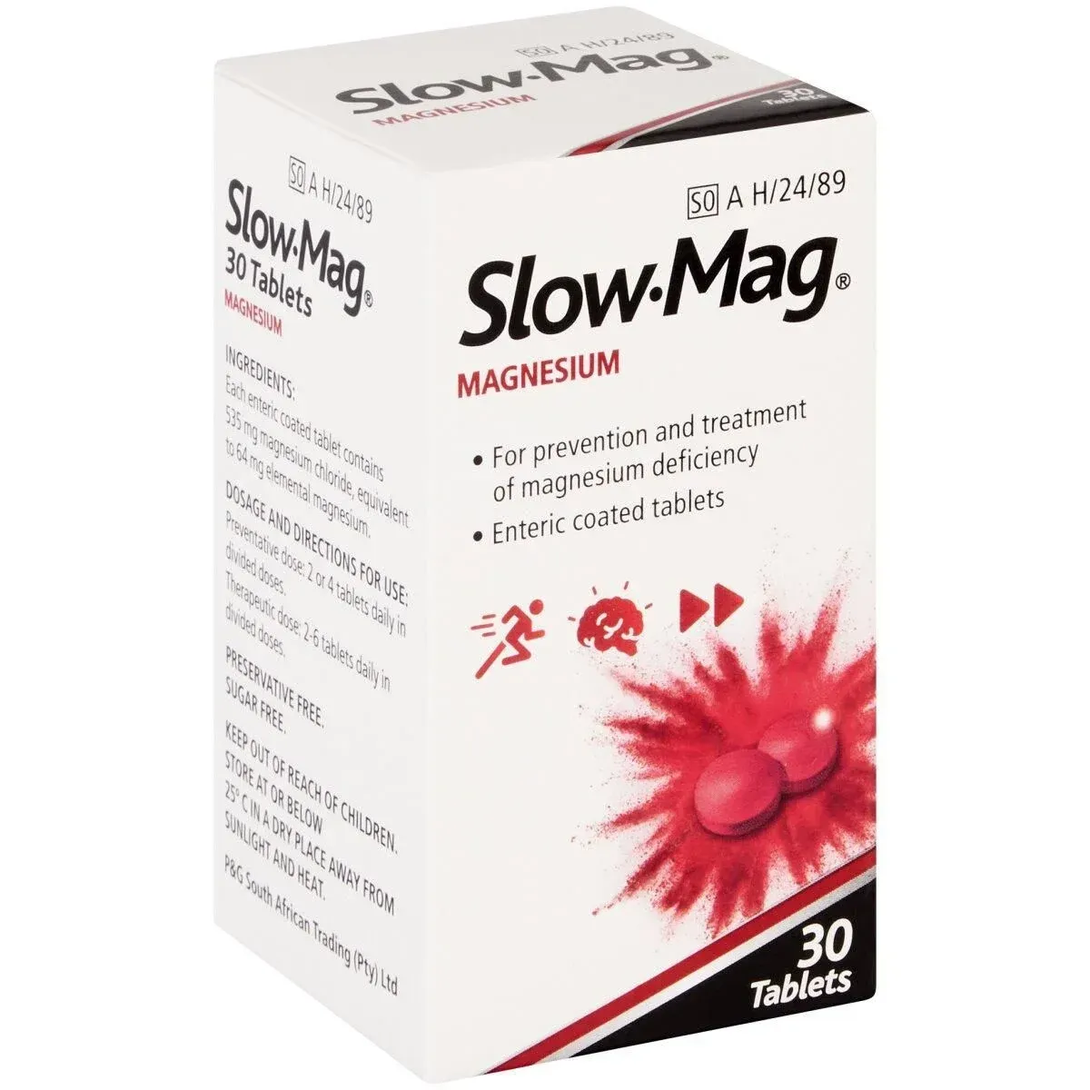 Angled front view of Slow-Mag Magnesium 30 Tablets box
