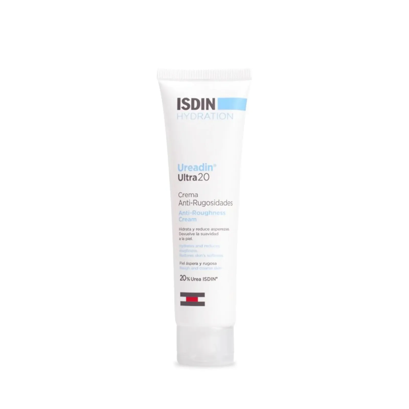 Front of ISDIN Ureadin Ultra 20 Anti-Roughness Cream tube, 100ml