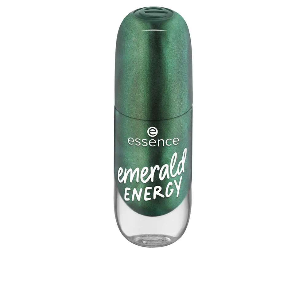 Front of Essence Gel Nail Colour Nail Polish 73 Emerald Energy bottle