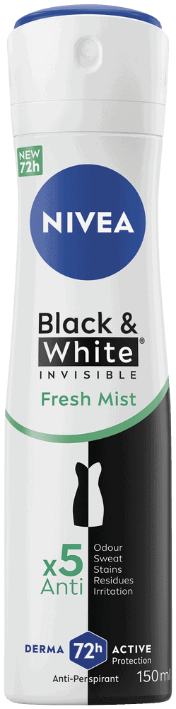 Nivea Black & White Invisible Fresh Mist Anti-Perspirant Aerosol 150ml
