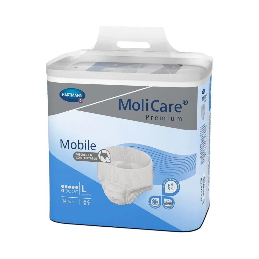 Front of MoliCare Premium Mobile 6 Drop Large incontinence pants pack of 14