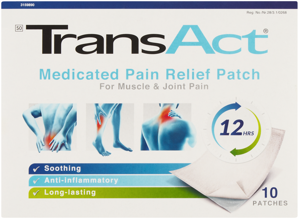 Transact Medicated Pain Relief Patch 10pk
