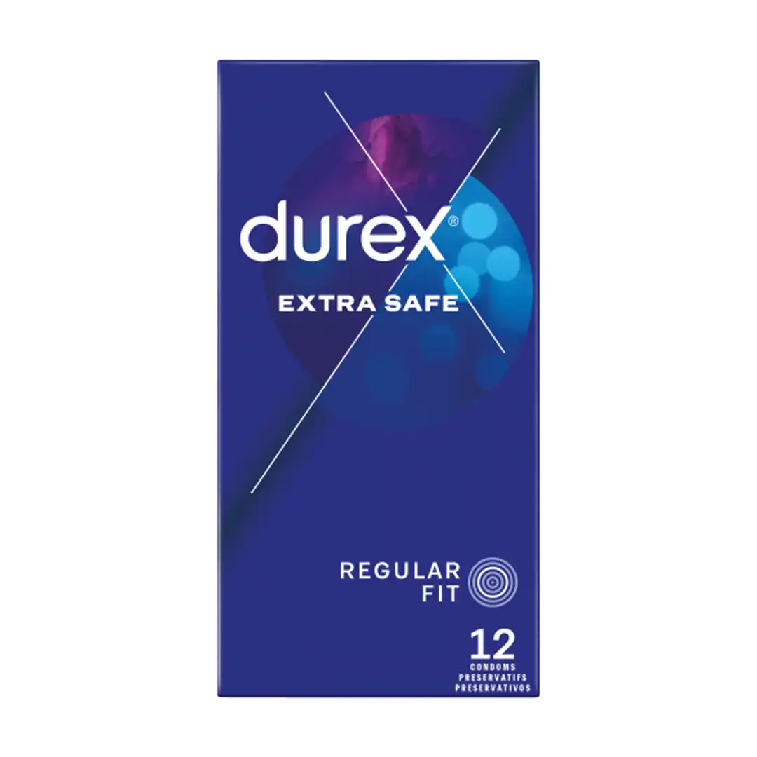 Front of Durex Extra Safe Condoms, 12 Pack