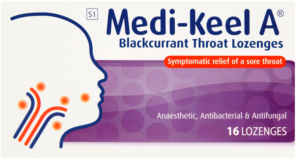 Medi-keel A Blackcurrant Throat Lozenges 16pk