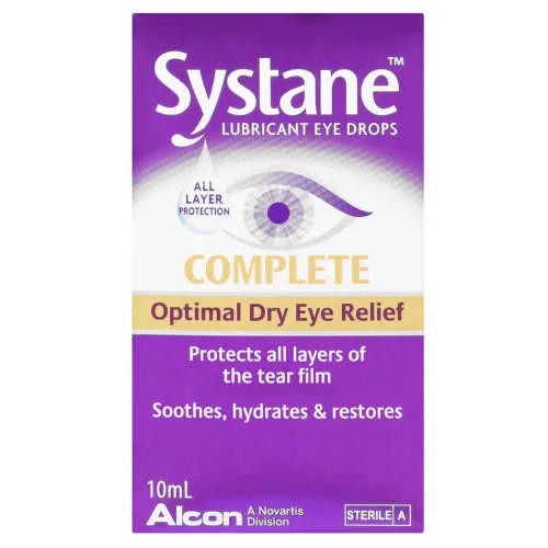 Front of Systane Complete Lubricant Eye Drops 10mL box