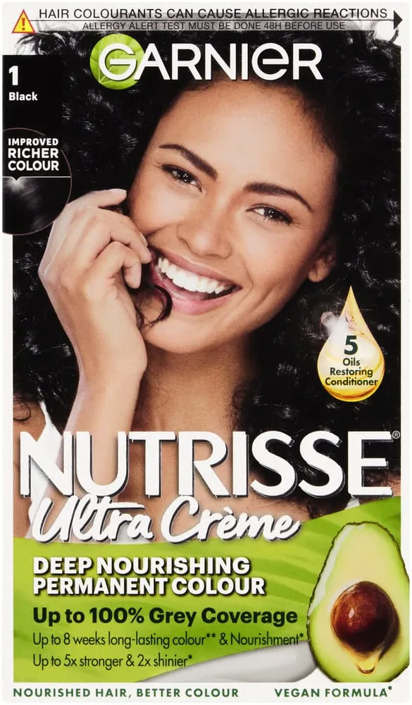 Garnier Nutrisse Ultra Crème Liquorice Deep Black Permanent Hair Colour 1s