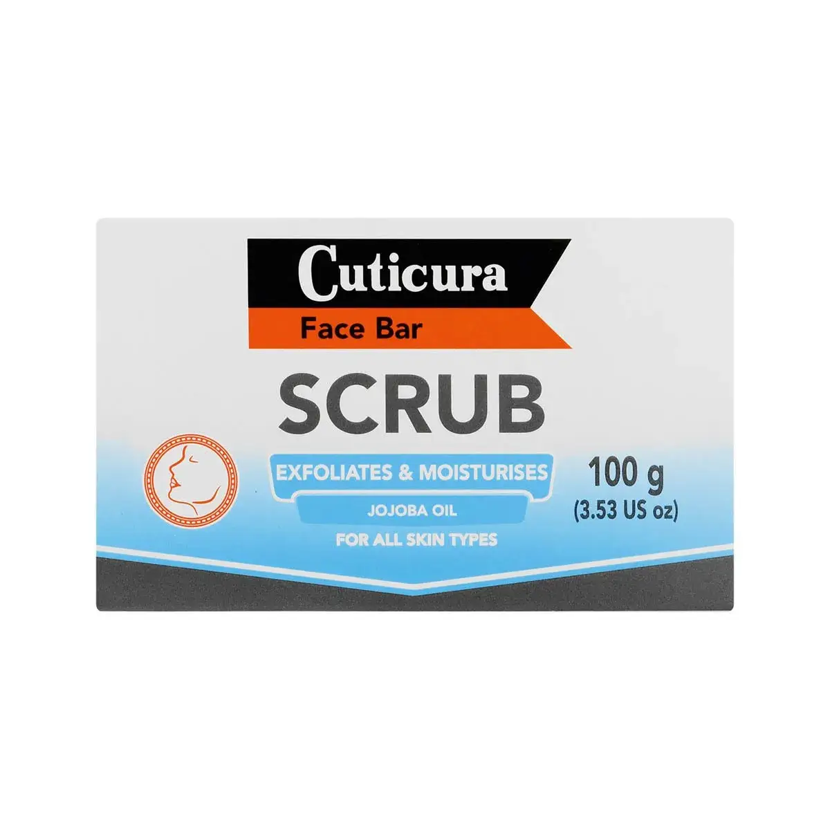 Front of Cuticura Face Bar Exfoliating Scrub 100 g pack