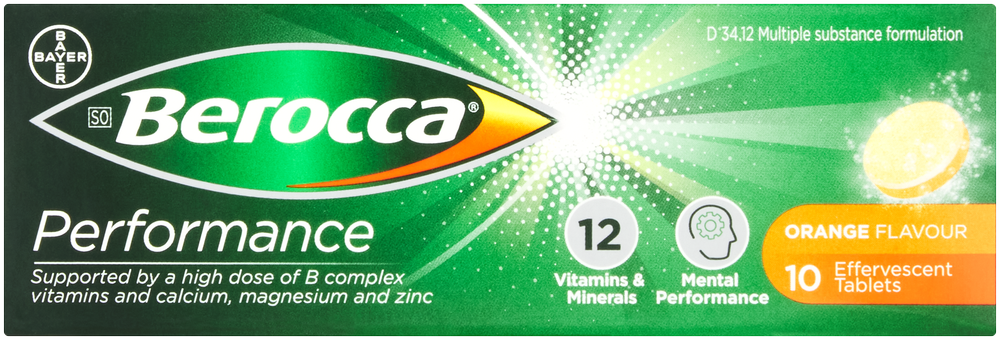 Berocca Performance Orange Flavour Effervescent Tablets 10pk