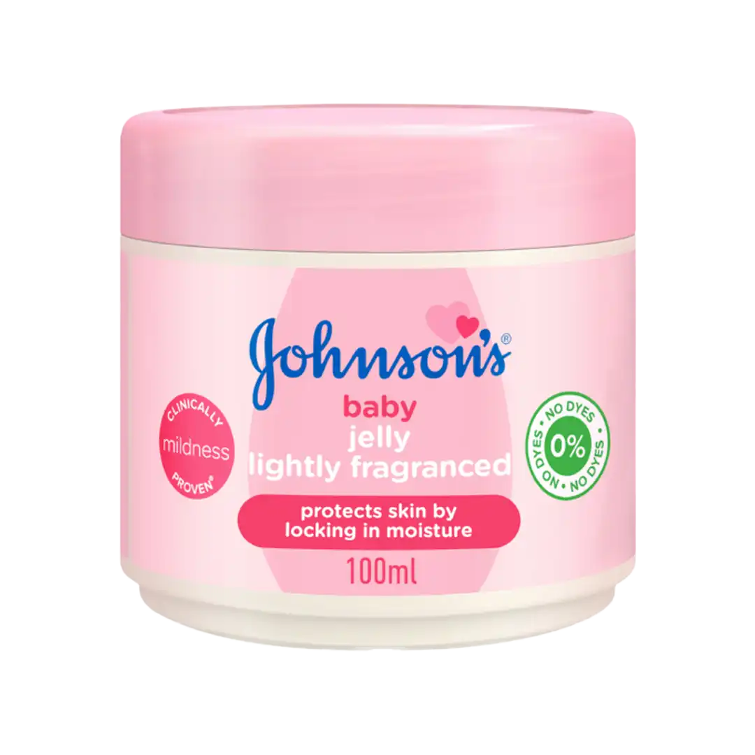 Front of Johnson's Baby Jelly Lightly Fragranced 100 ml jar