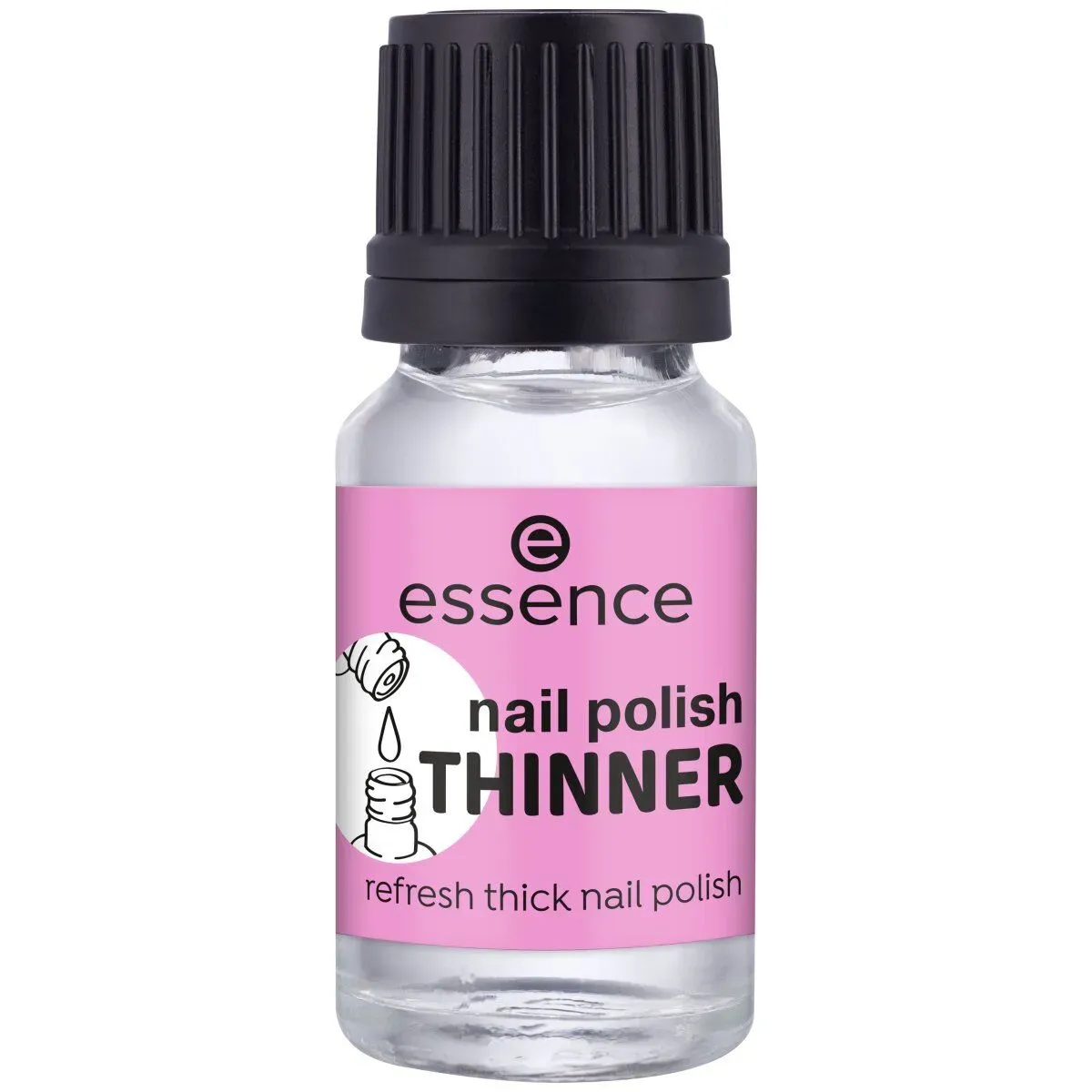 Front of Essence Nail Polish Thinner bottle, clean studio shot