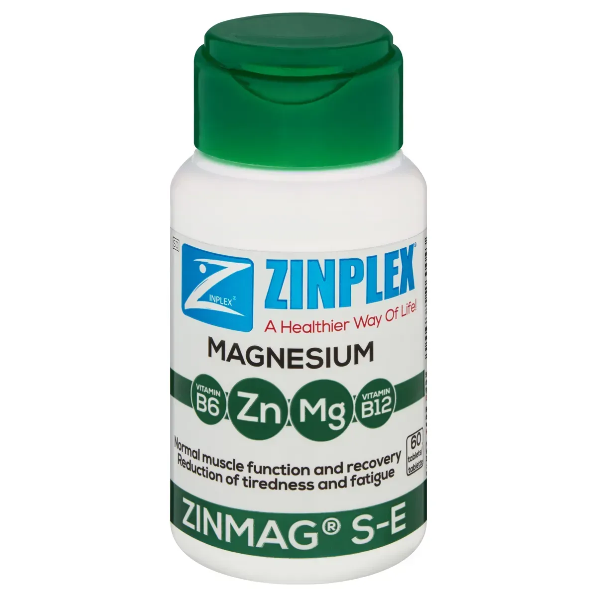 Front of House of Zinplex Zinmag S-E Tabs 60 tablet bottle