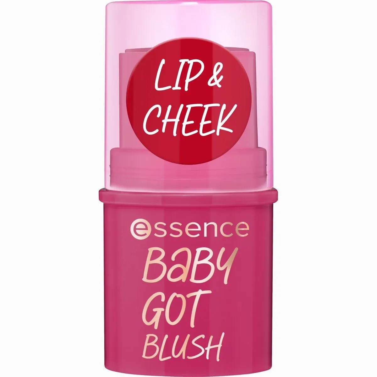 Front of Essence Baby Got Blush lip and cheek stick on white background