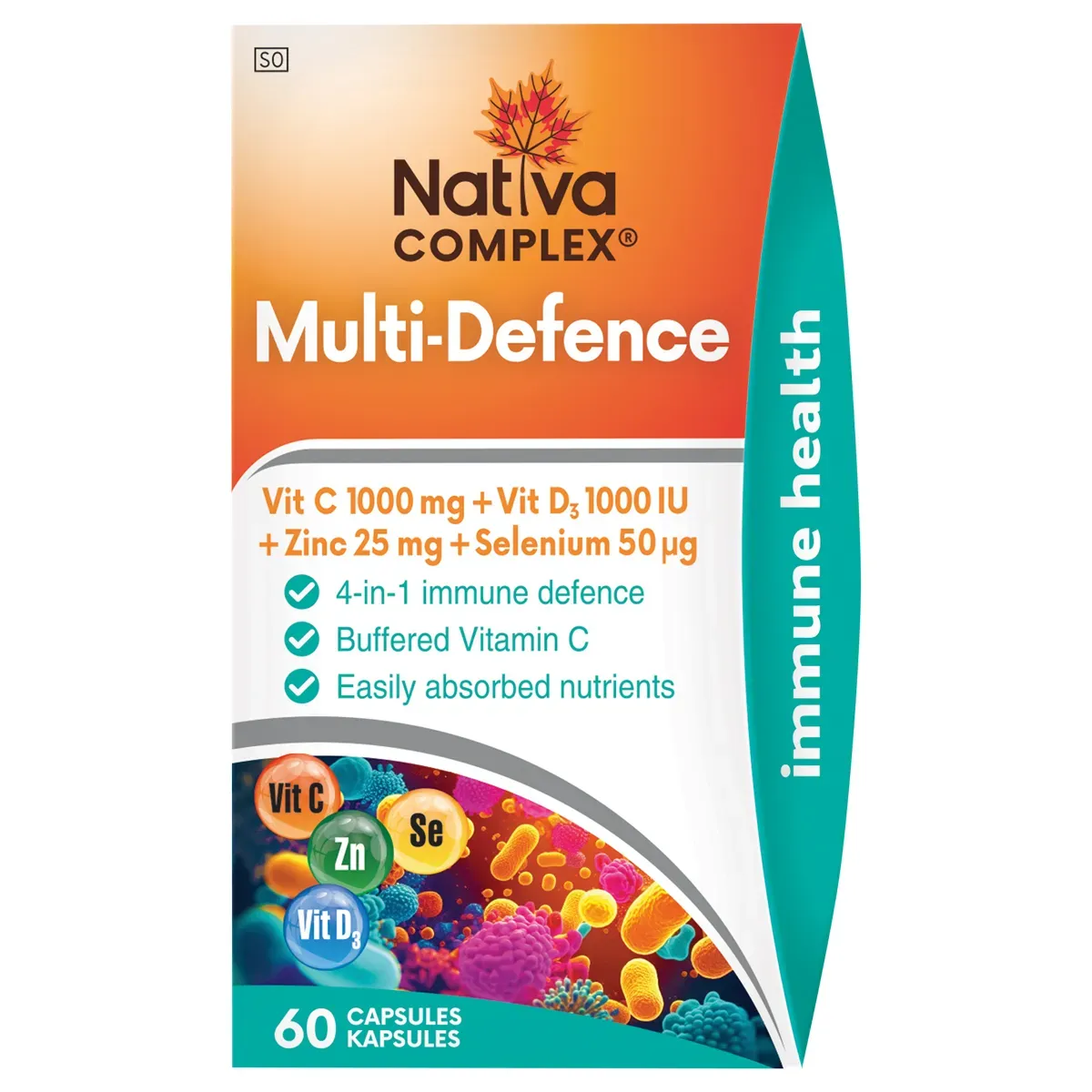 Front of Nativa Multi Defence Complex 60 Capsules box